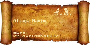 Allaga Maxim névjegykártya